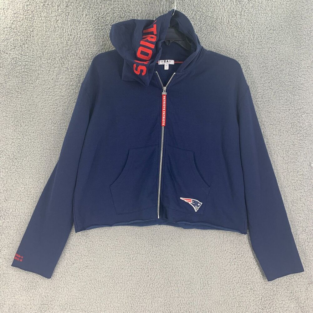 NFL NE Patriots Womens Sweater Jacket XL Blue WEAR Erin Andrews Full Zip